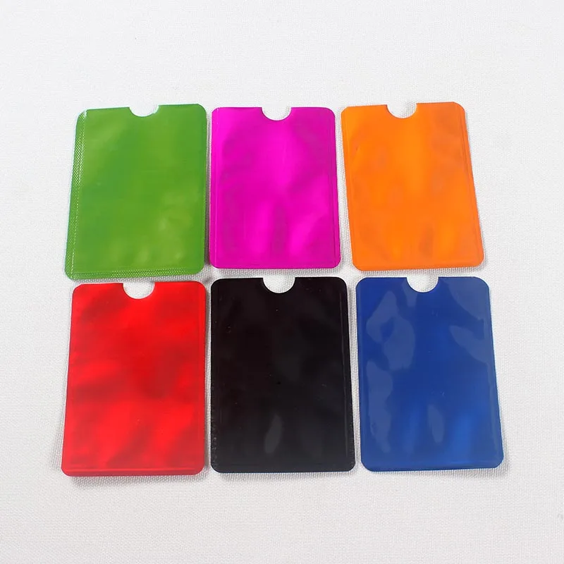 

6Pcs Colors/Bag Anti Rfid Wallet Blocking Reader Lock Bank Card Holder Protection Metal Credit All Peopl CardHolder Aluminium