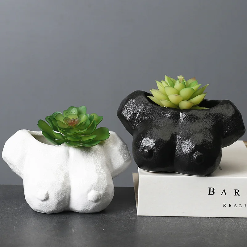 

Керамический боди-арт в скандинавском стиле, телесное искусство, зеленое растение, семейный индивидуальный человеческий цветочный горшок