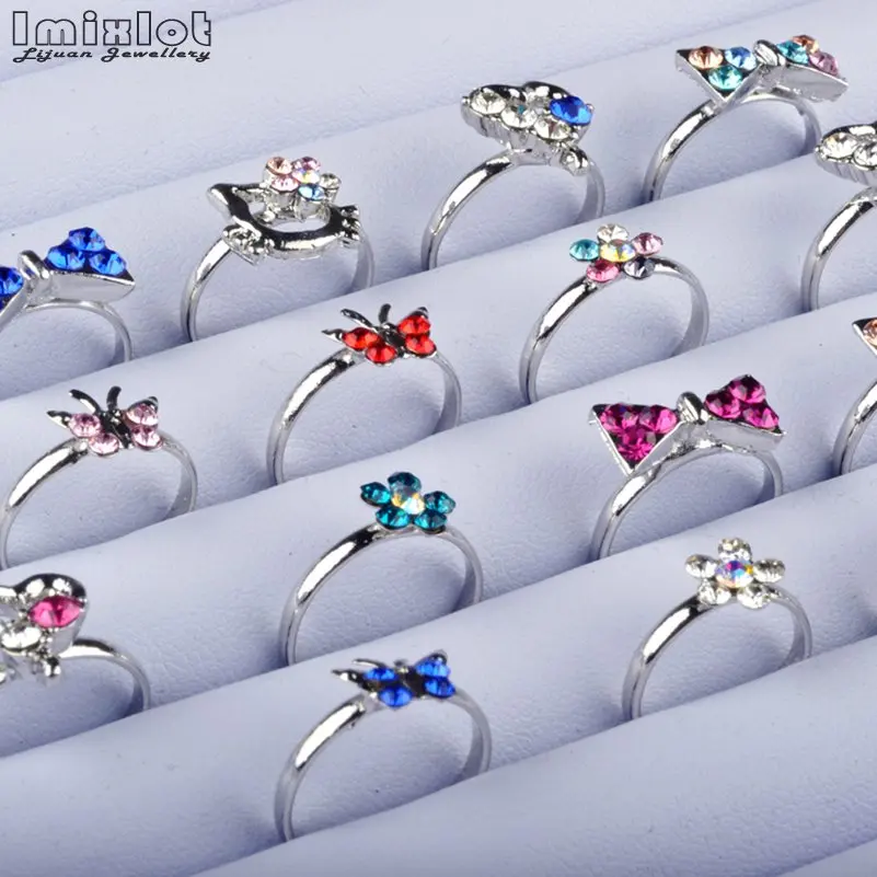 5 шт./партия кольца с кристаллами серебряным покрытием|Кольца для помолвки| |