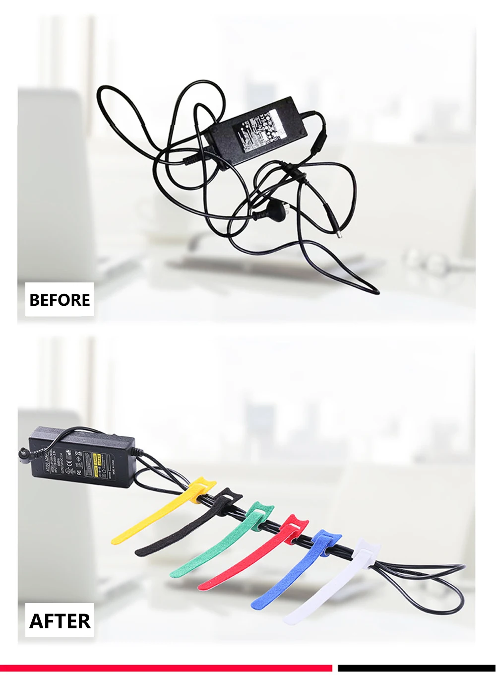 50 шт./лот разноцветный органайзер для кабеля ремни управления застежки стяжки