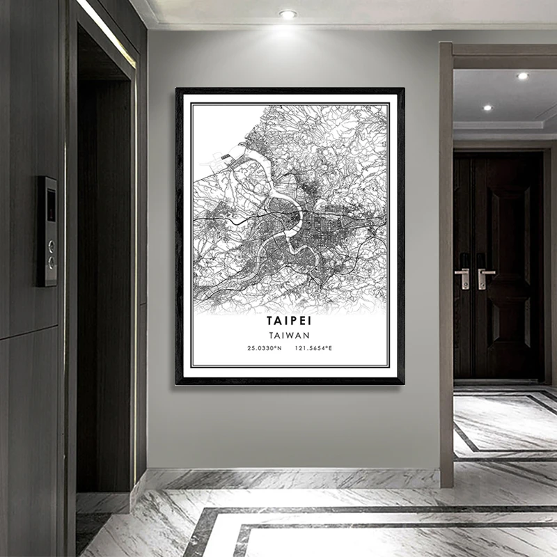 

Taipei map print poster canvas | Taipei city map print poster canvas | Taiwan Gift Map