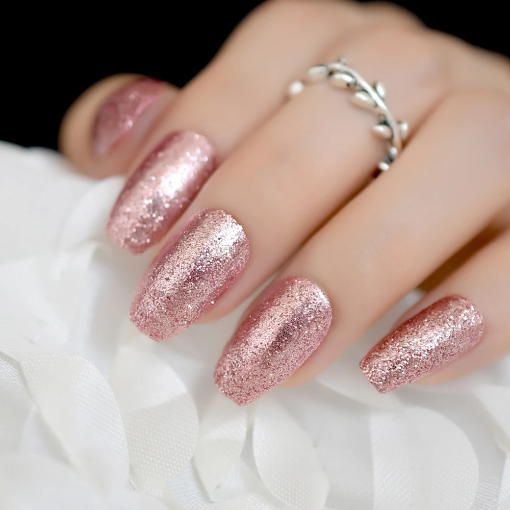 Z881 Голограмма Bling цвета: золотистый, серебристый блеск гроб накладные ногти предварительно дизайн красочные блестящие балетки поддельные гвоздь с плоской маникюр ногтей советы 24 шт./компл - Цвет: Z881