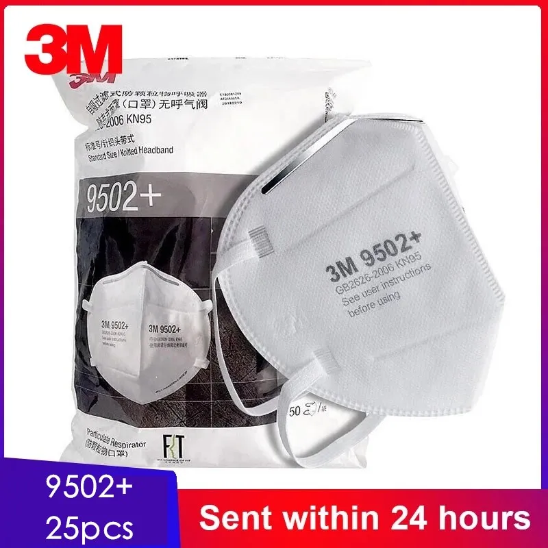 25 шт./лот 3 м 9502 + многоразовая маска для лица Mascarilla KN95 регулируемая повязка