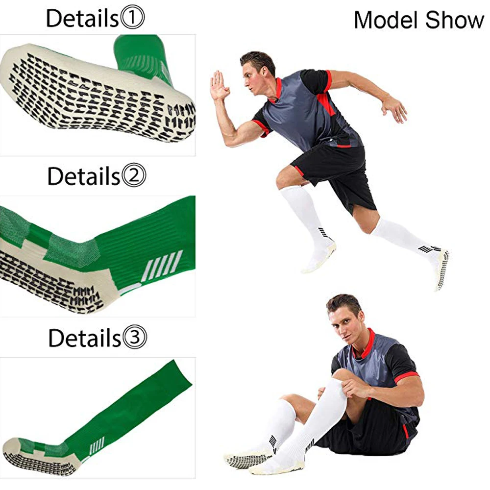 Унисекс противоскользящие футбольные носки спортивные длинные впитывающие для