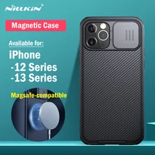 Camera Protection Magnetic Case for Apple iPhone 12 13 Pro Max Case Nillkin Camshield Cover Compatible with Magsafe Charger