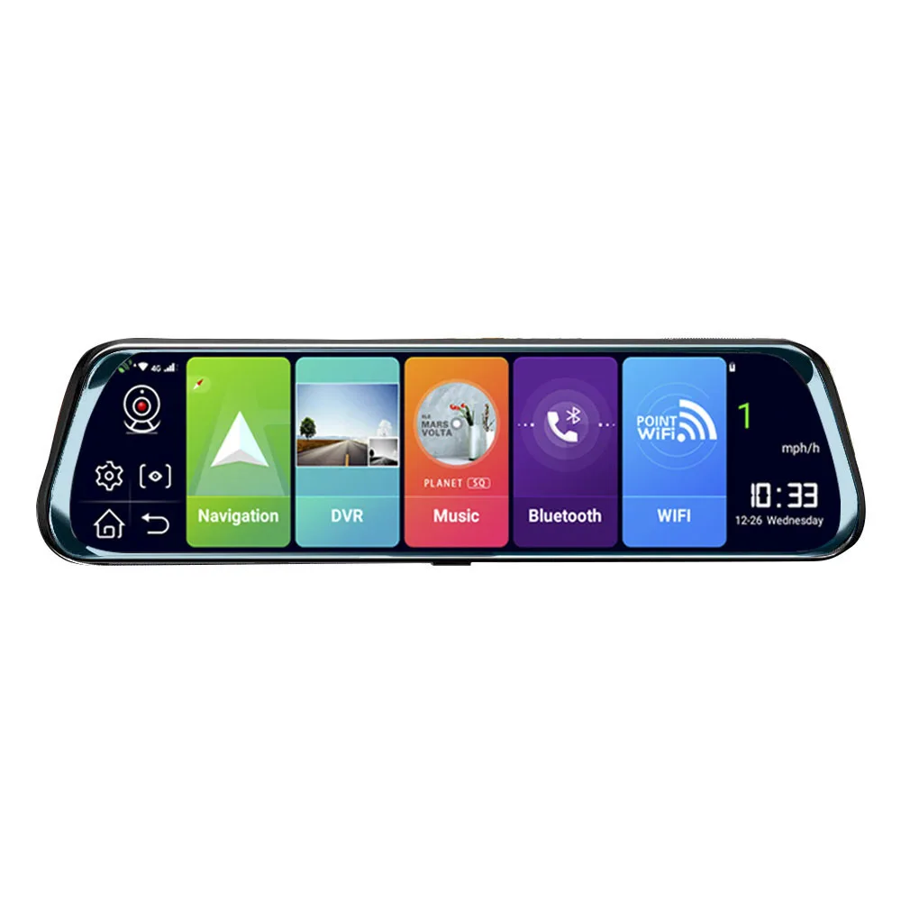 10 дюймов Двойной объектив Ночное видение Dash Cam Зеркало заднего вида автомобиля Dvr