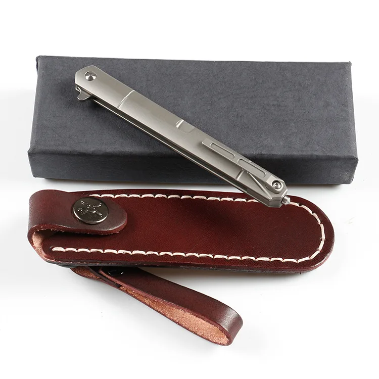 

Genuine VG10 Steel Core Damascus Steel Folding Knife with Titanium Alloy Handle High Hardness Folding Outdoor Knife Gift Knife