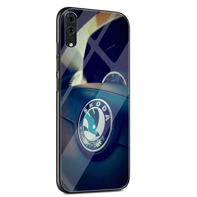 Чехол для мобильного телефона huawei P30 P20 P10 Honor 10 8X Y6 Y9 mate 20 Lite Pro P Smart Cover для автомобиля Skoda Logo Shell