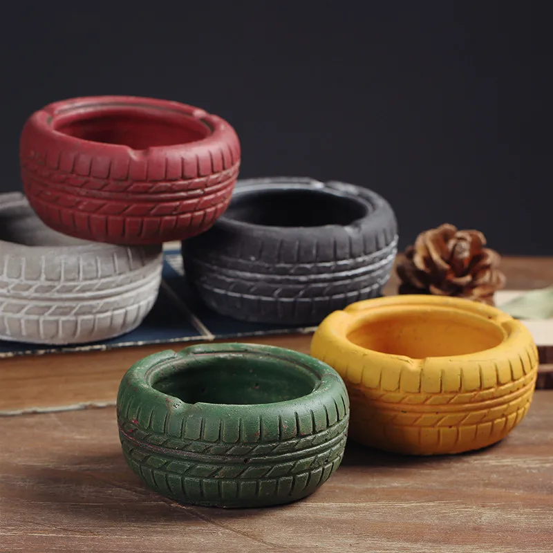 

Tire Ashtray Creative Individualized and Popular Home Living Room Office Anti-Fly Ash Portable Ashtray