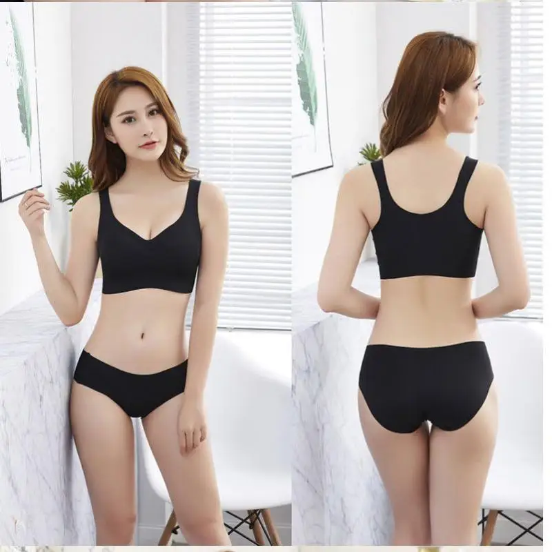 Soft And Comfortable Bralette Set Super Elastic Seamless Wireless Push Up  Lingerie 2021New Style