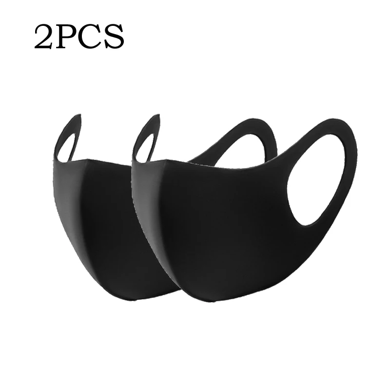 

2PCS Adult Face Mask Washable Earloop Face Mask Cotton Summer Breathable Dust Mouth Masks Anti Pollution WindProof Mouth