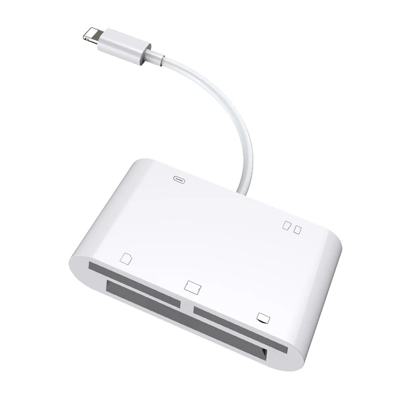 6в1 SD TF SDHC CF XD M2 кардридер зарядный адаптер для IPhone XS MAX XR 3в1 SD TF CF карта писатель для IPhone X 5S 6 7 8 Plus