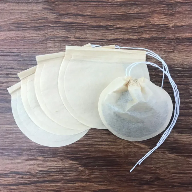 500/1000 шт. круглые бумажные чайные пакеты с фильтром одноразовые чайное ситечко