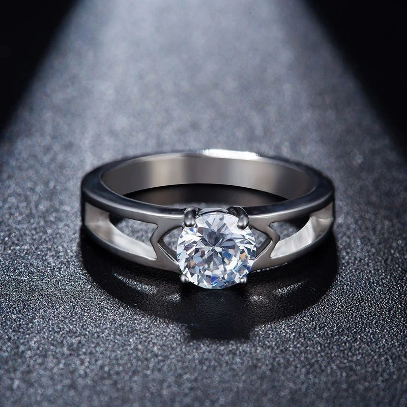 Женское Обручальное кольцо обручальное из нержавеющей стали 316L с фианитом 5