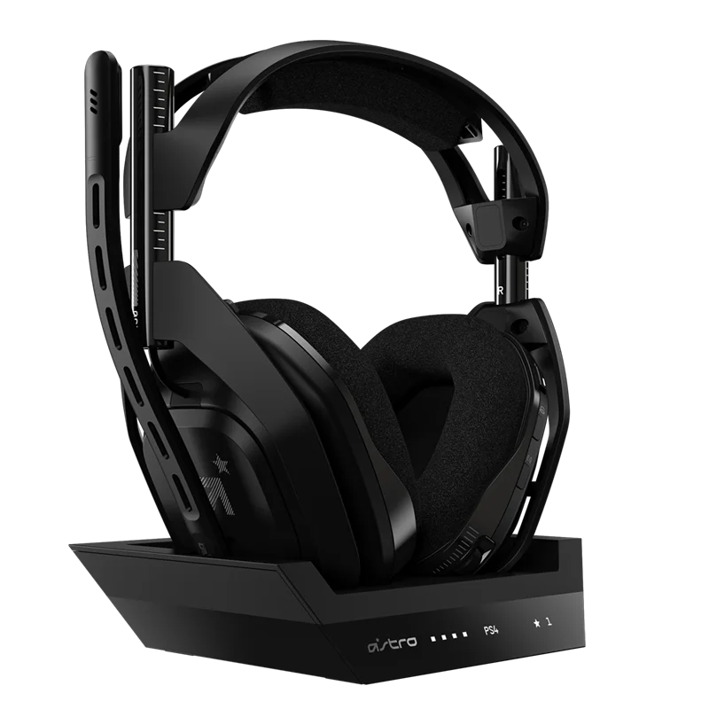 저렴한 기존 Logitech Astro A50 무선 게임용 헤드폰 2.4HZ 다기능 기지국 (마이크 내장 USB 사운드 카드 포함)