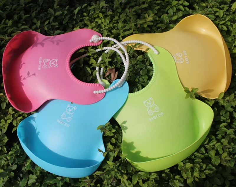 

Baby Infant Toddler Waterproof Silicone Bib Infants Feeding Lunch Roll-up Apron