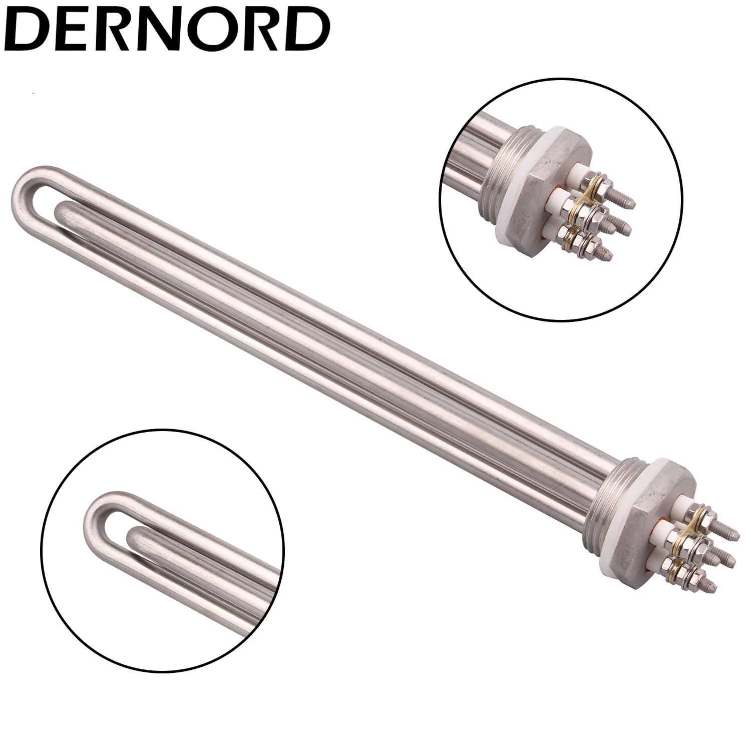 

DERNORD U Type SUS304 240v 2400w Electric Heating Element Heater Tubular Heating Element with 1 inch BSP Thread Immersion Heater