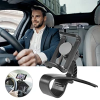 360 degree rotating car mobile phone holder clip on phone bracket non slip mat black for car buckle mobile phone stand universal
