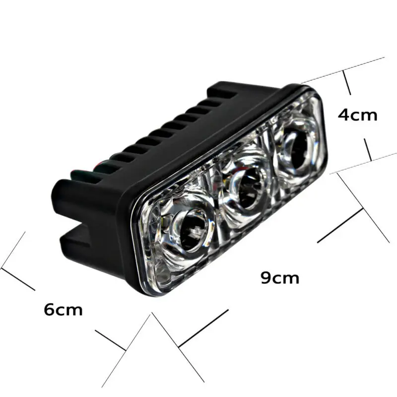 

2pcs Light 3LED Super White High Power Car DRL Running Universal 12V New