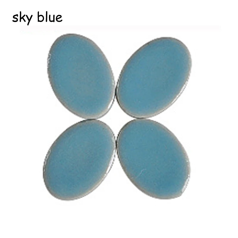 sky blue 60 шт. мозаика ремесло искусство микро керамический пояс мозаика изготовление овальной ультратонкой керамики Руководство DIY Мозаика Декор ювелирные изделия серьги - Цвет: sky blue