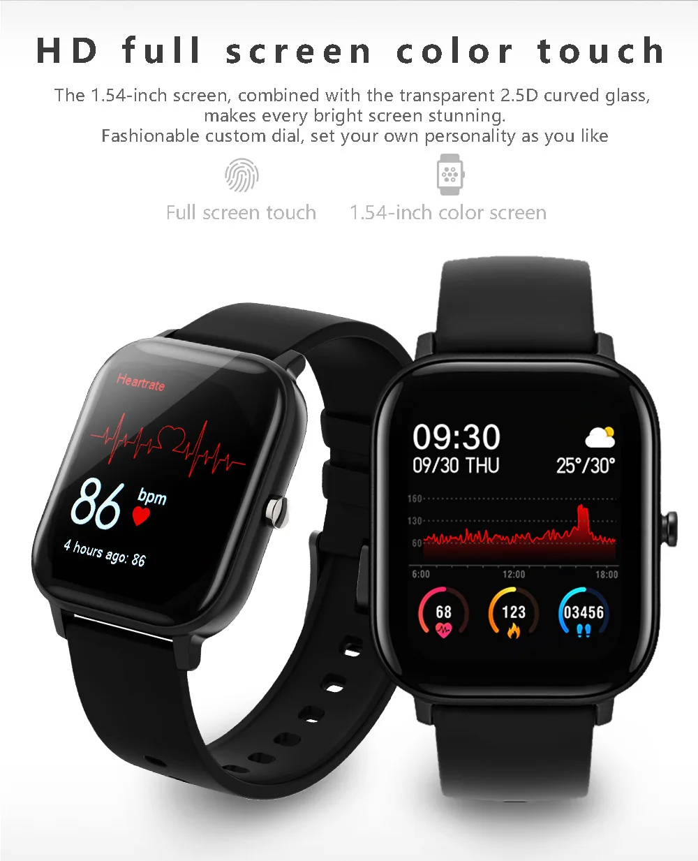 

P9 Smart Watch Men Woman Full Smartwatch Built-in game IP67 waterproof Heart Rate Sleep Monitor For iOS Android phone