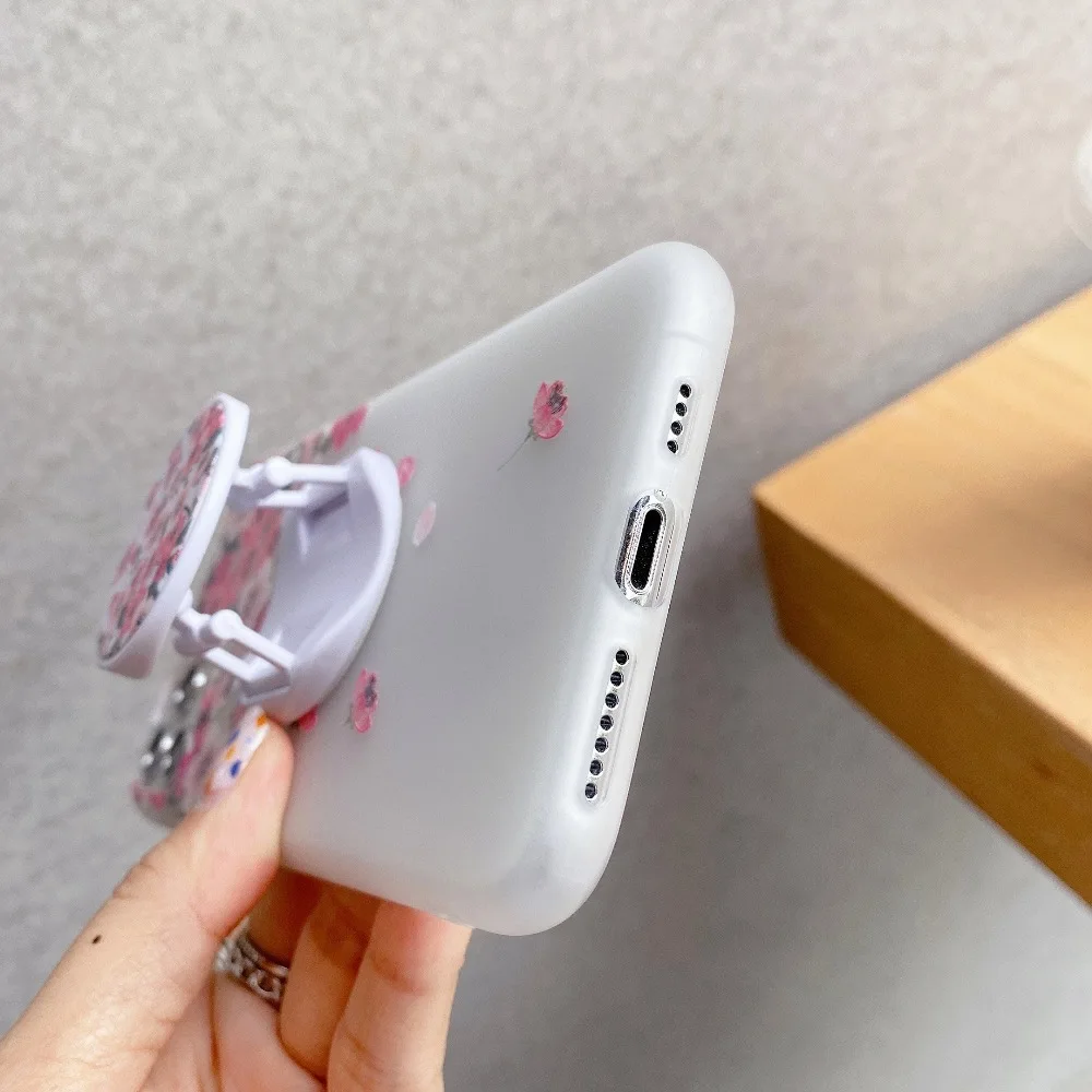 

sumkeymi Phone Case For iPhone 7 8 11 Case For iPhone 12 Plus Pro X XS Max XR Fashion Flower Soft TPU Silicone Cover