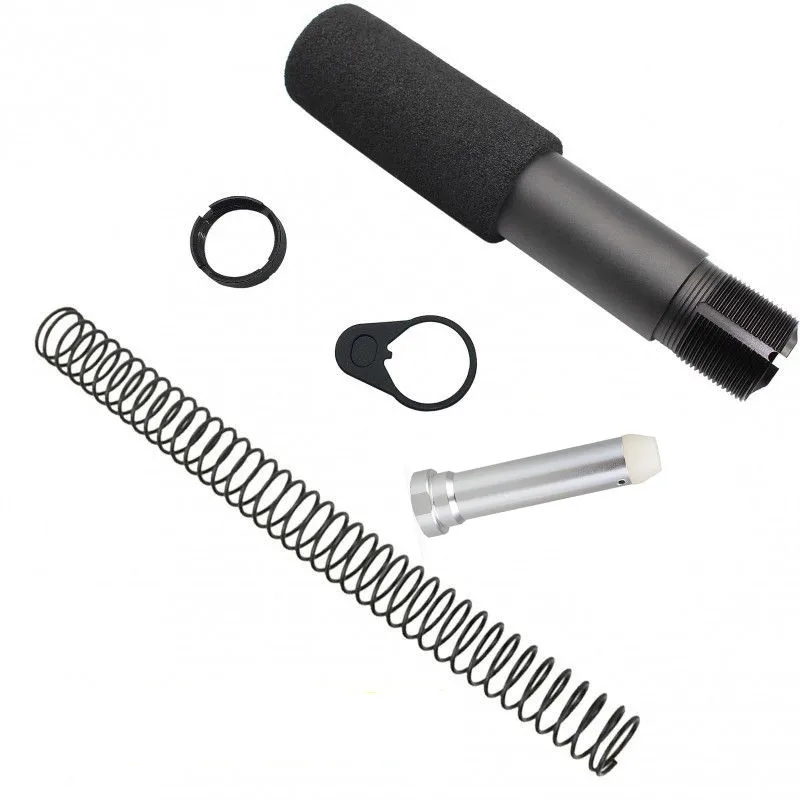 

Tactical 223 AR-15/M16 Position Buffer Extension Tube Rod Assembly Kit w/3.5" Items Combo Cylinder Rod End Plate Spring Nut