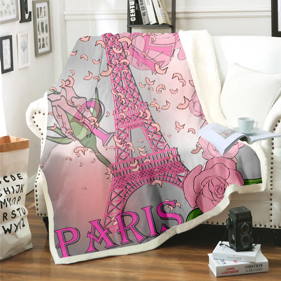 Эйфелева башня Мода 3D для влюбленных пар с принтом овечки шерстяной подкладкой