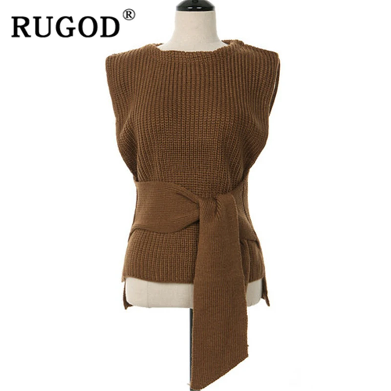 RUGOD 2019 новый осенний однотонный жилет для женщин с круглым вырезом без рукавов со