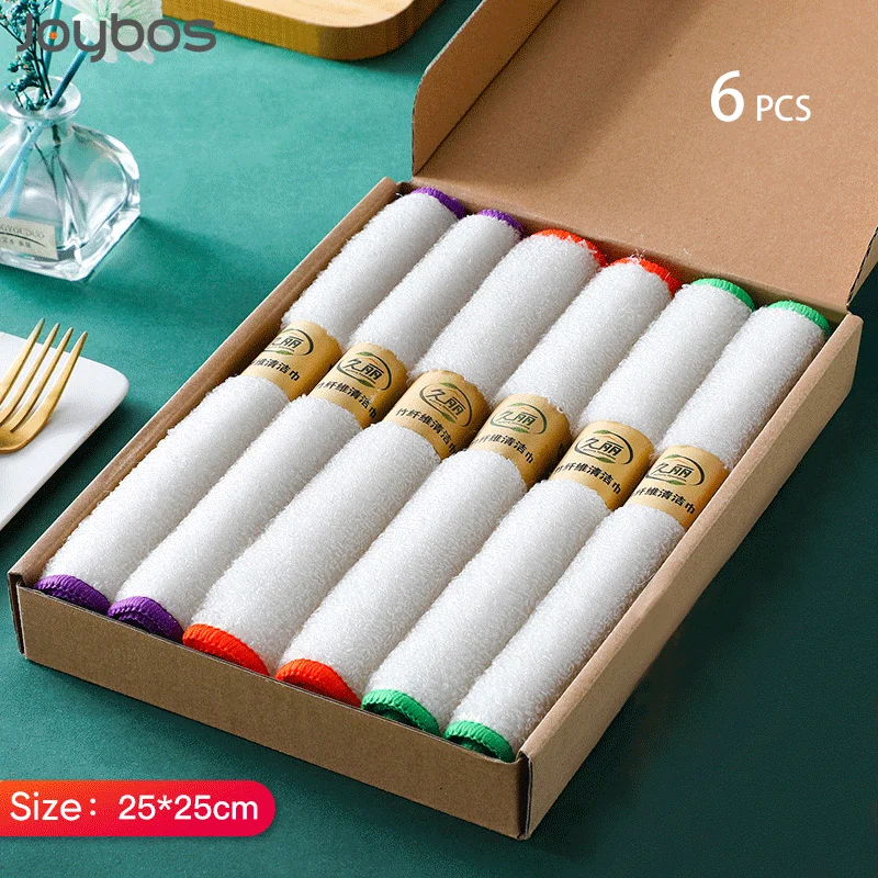 JOYBOS 6 шт. двухслойная ткань блюдо абсорбент из бамбукового волокна Кухня масла с
