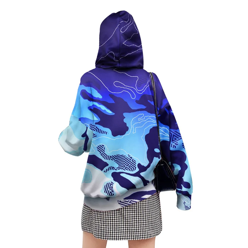 Осенне зимняя куртка на молнии с 3D принтом толстовка капюшоном уличная одежда