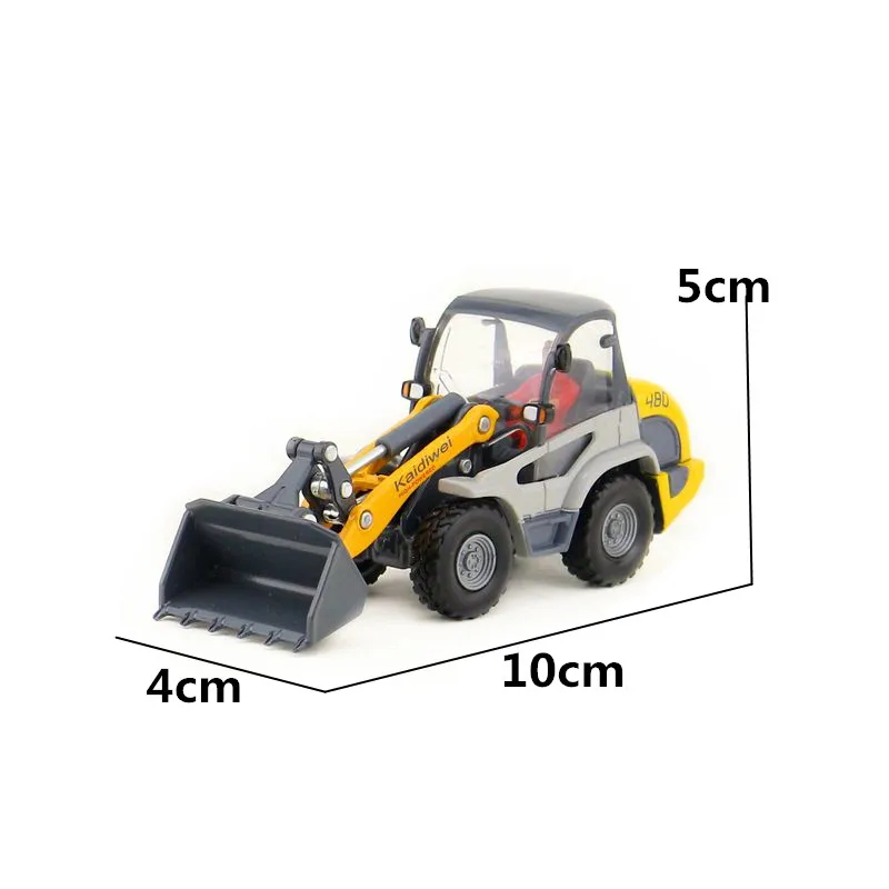 1:87 Scale Diecast Toy Vehicle Model Light Bulldozer Truck Engineering Car Four Wheels Educational Collection Gift For Kid images - 6