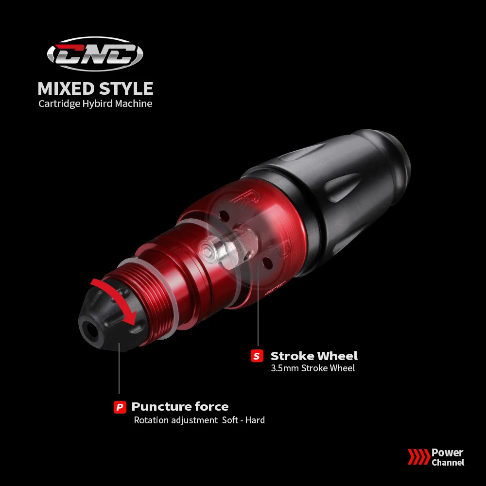 CNC PFARRER P2 Professional Rotary Tattoo Machine Pen RCA Cord Japanese Coreless Motor Soft to Hard Hit CNC PFARRER P2