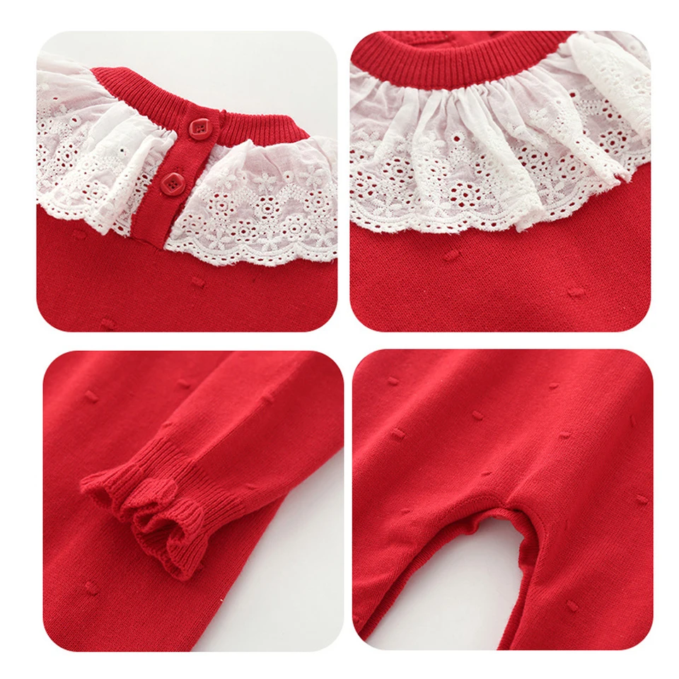 Комбинезон с длинными рукавами для маленьких девочек одежда кружевной