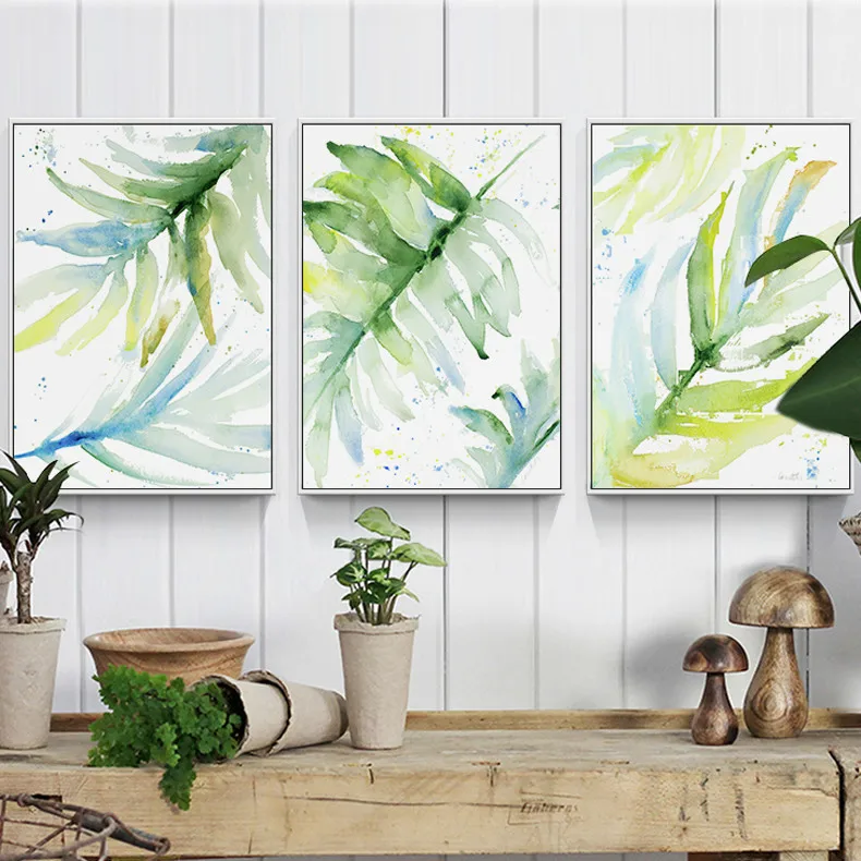 Тропический банановый лист холст картина свежие Пальмовые Листья нордическое