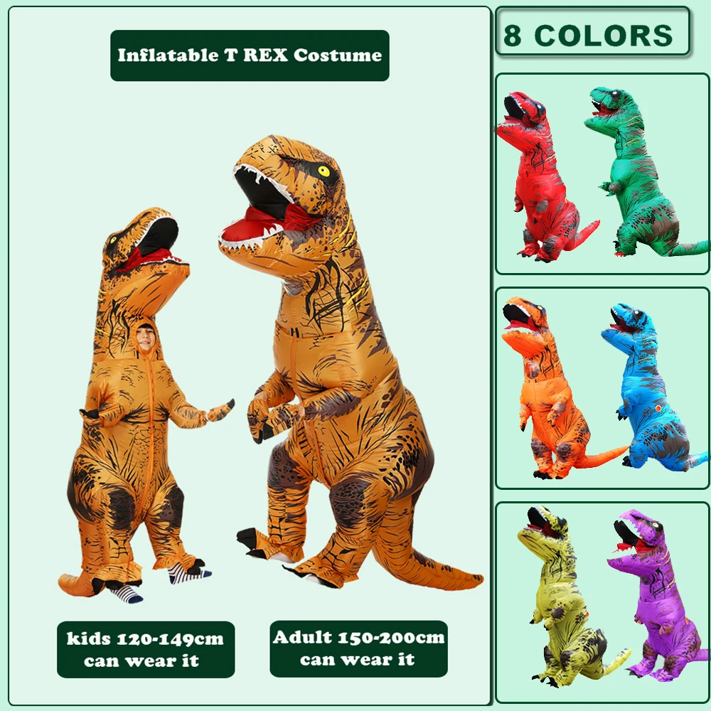 

2021 Dinosaur Inflatable Costume Party Cosplay Costumes Fancy Mascot Anime Halloween Costume For Adult Kids Dino Cartoon