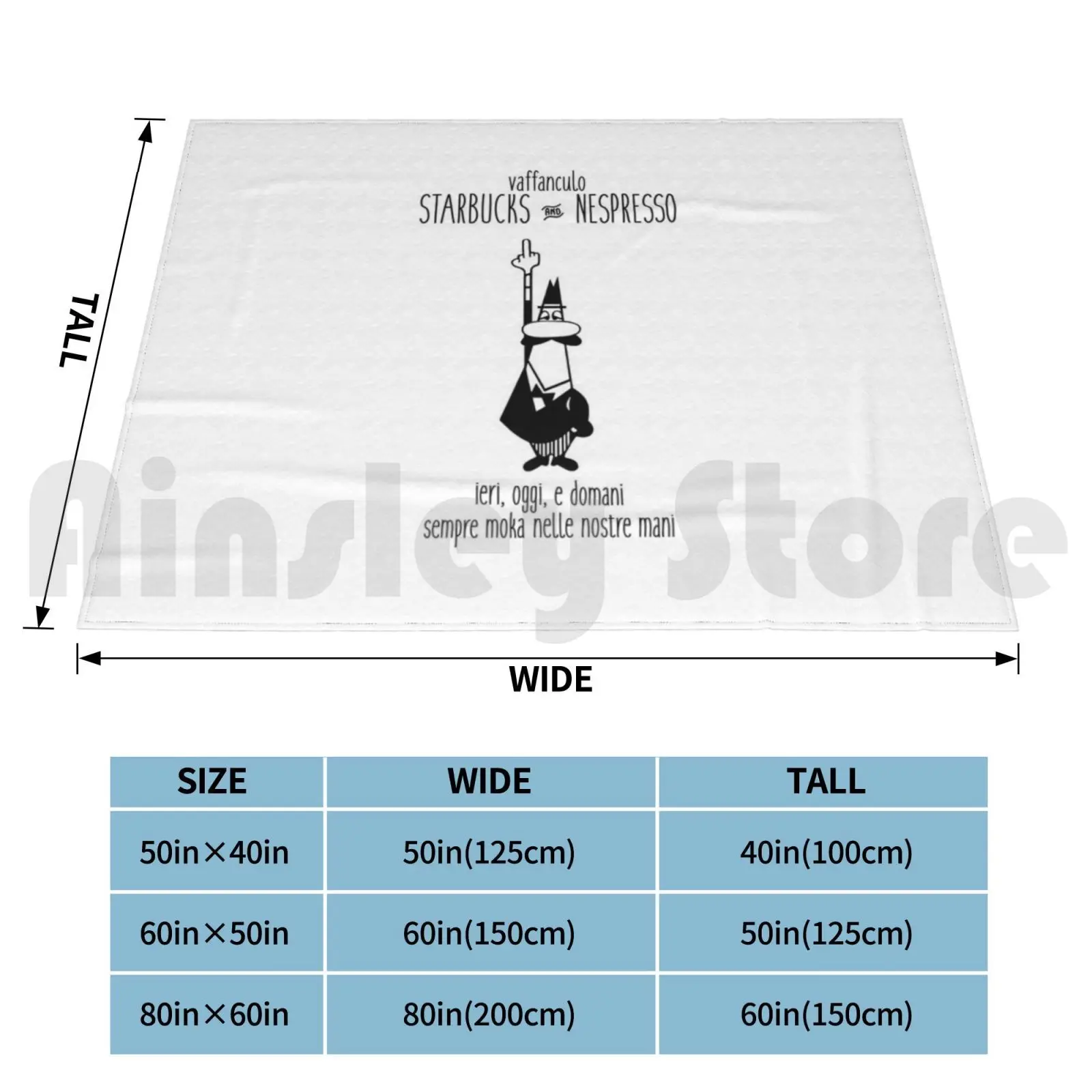 Кофейное одеяло Moka для дивана-кровати путешествий Man Bialetti кофе эспрессо Мока