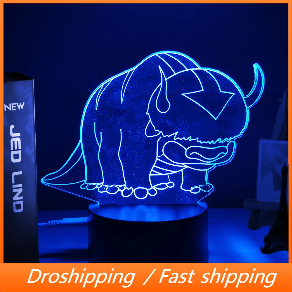 

3d Lamp Avatar The Last Airbender Night light for Kids Child Room Decor The Legend of Aang Appa Figure Anime Lamp