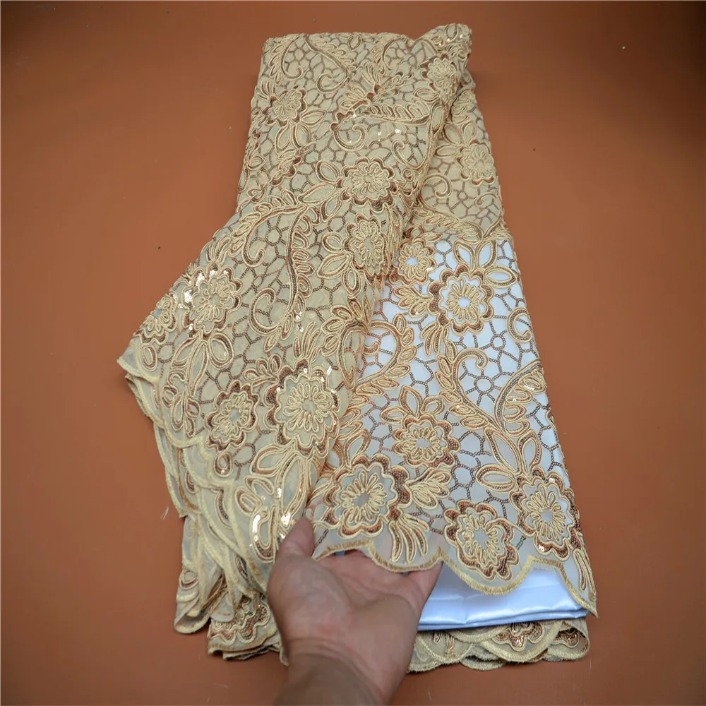

African Tulle Lace Fabric 2022 High Quality Lace Fabric French Nigeria Sequined Mesh Lace Fabric FLP-1181