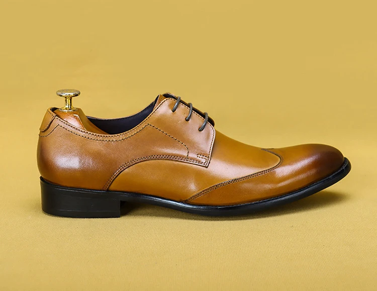 Мужские туфли оксфорды ручной работы классические из натуральной коровьей кожи