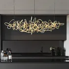 Постмодернистсветильник свет, роскошсветодиодный светодиодная Люстра для ресторана, украшение, скандинавские настольные лампы, простая железная художественная Люстра для бара, дерева