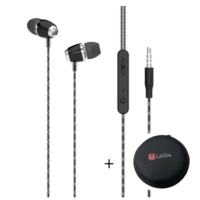 U4 Black And box UiiSii наушники U4 в ухо бас стерео телефон наушники кабель управление с микрофоном Спортивная игровая гарнитура для IOS/Android телефон - Цвет: U4 Black And box