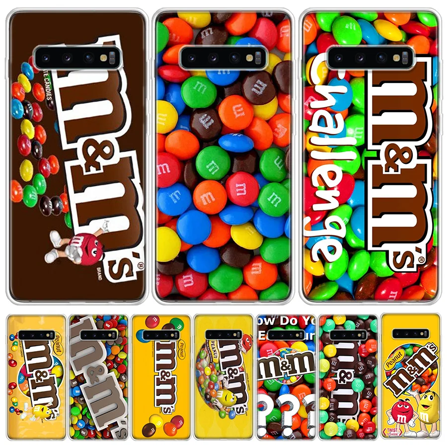 

M&Ms Chocolate Box Phone Case For Samsung S20 FE S22 Ultra S10 Lite S9 S8 S7 Galaxy S21 Cover J8 J6 J4 Plus Capa