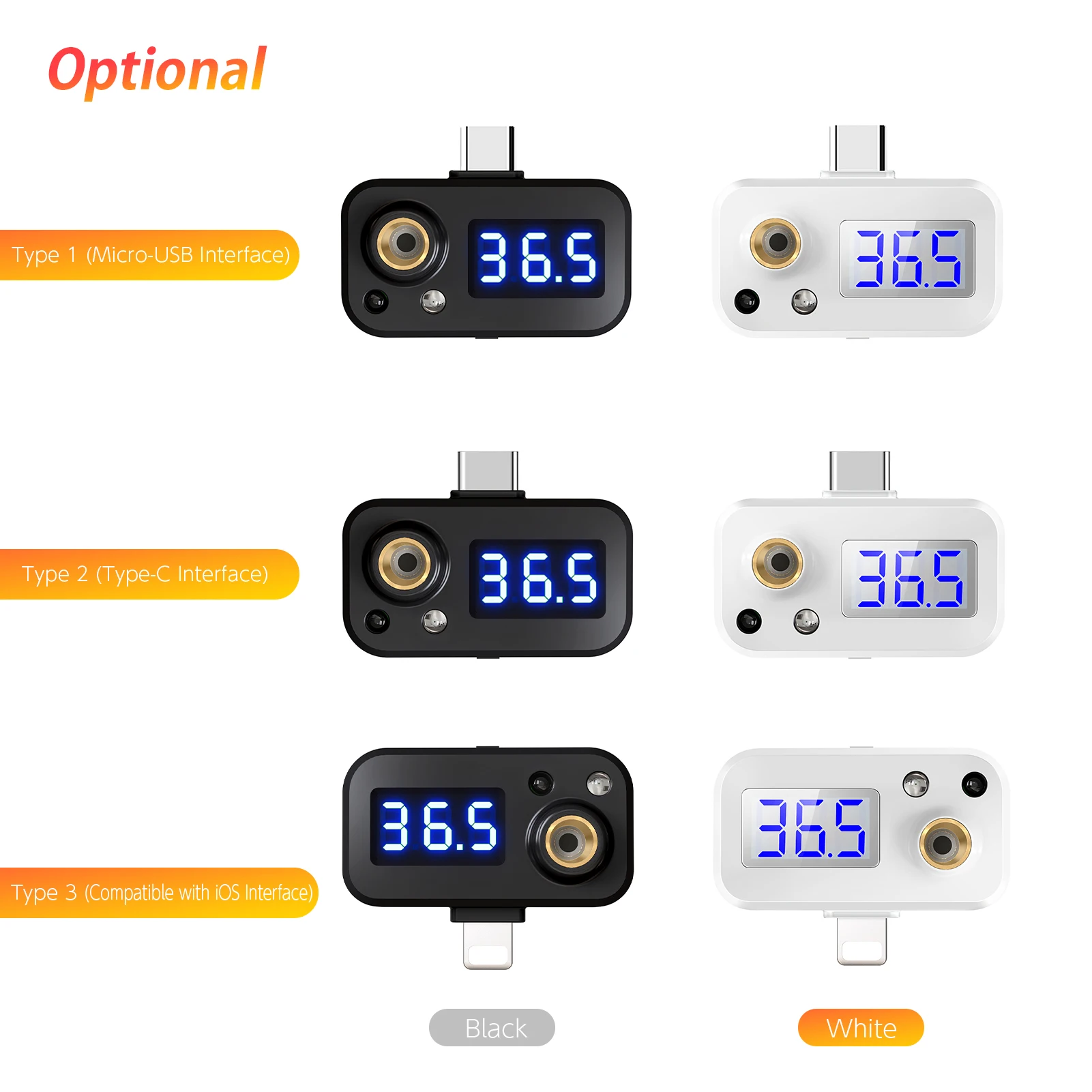 USB Инфракрасный термометр Plug Play совместимый с iOS Micro-USB и Type-C интерфейсом