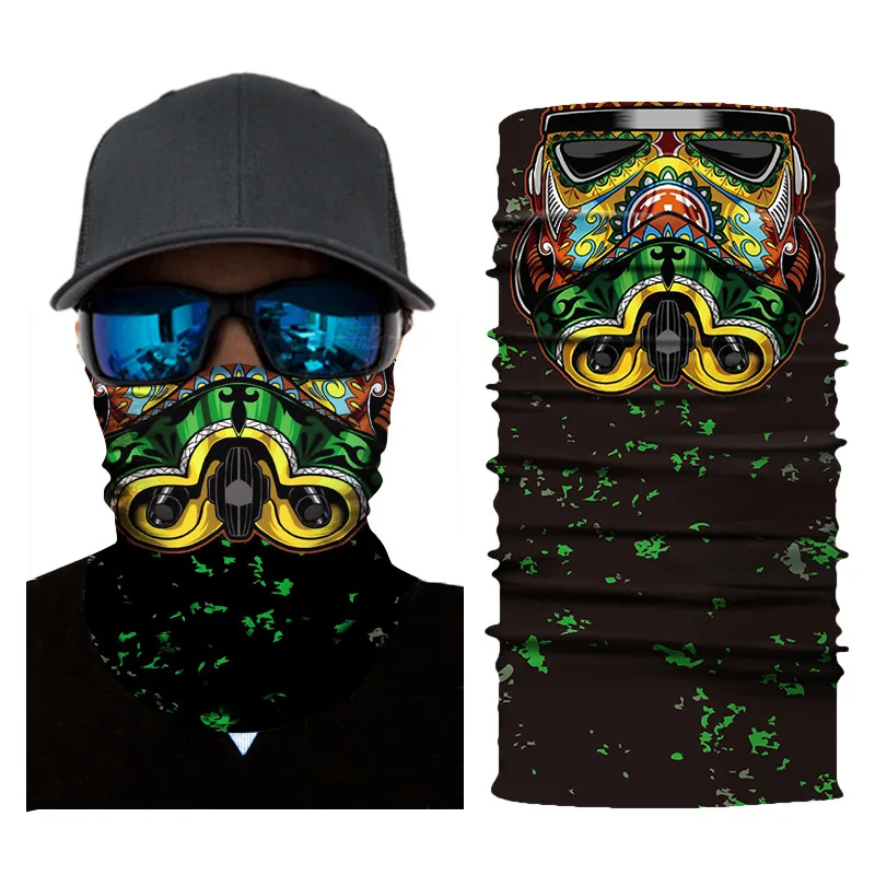 Бандана для шеи мужская бесшовная тонкая трубчатая с 3D рисунком Фараона |