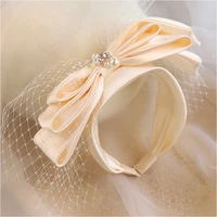 new retro satin big bowknot bridal hairband fashion women wedding prom party photo shooting headband hair accessories