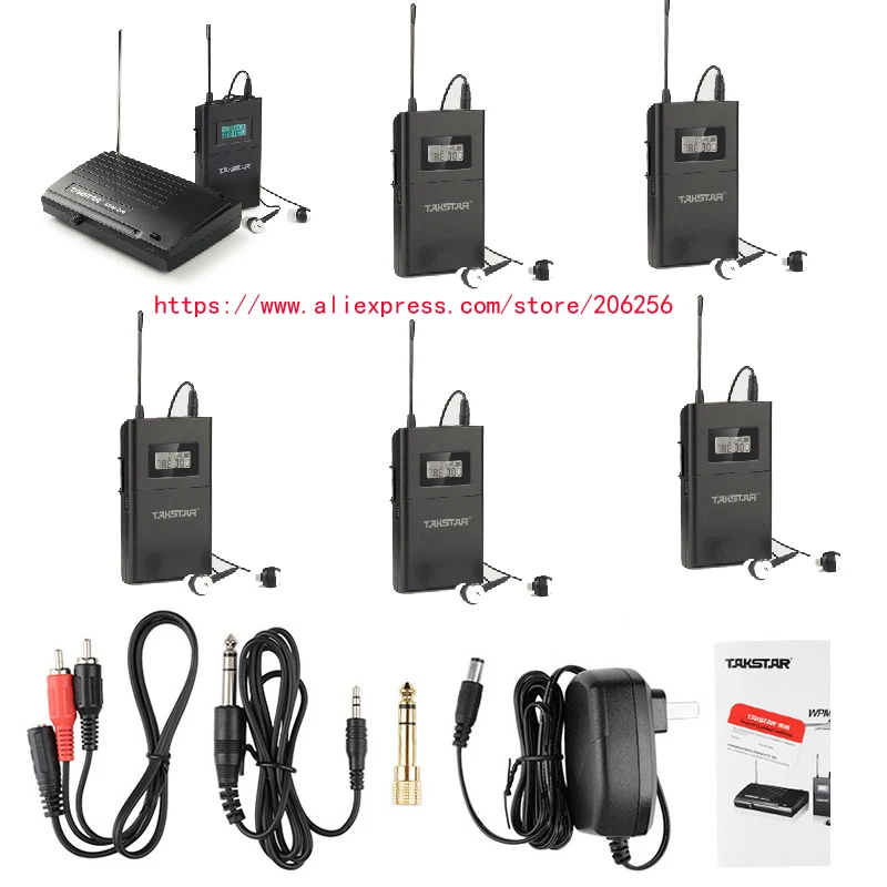 Бутиковая система сценического монитора 1 передатчик 6 приемников Takstar WPM 200 UHF