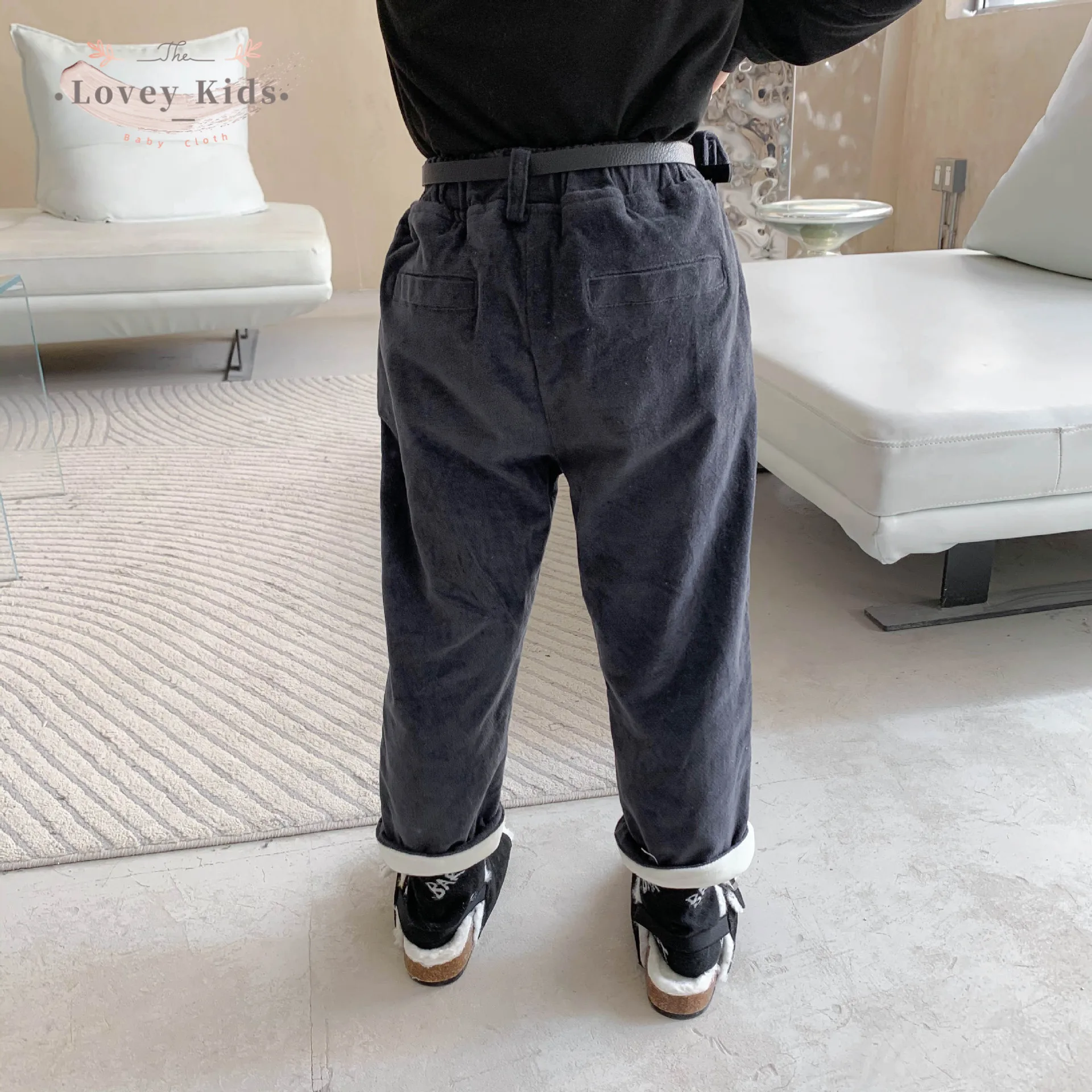 2020 Autumn Fashion Baby Boy Pants with Belt and Waist Bag Purse Korean Style Safari Solid Loose Trousers Fall Clothes | Мать и ребенок
