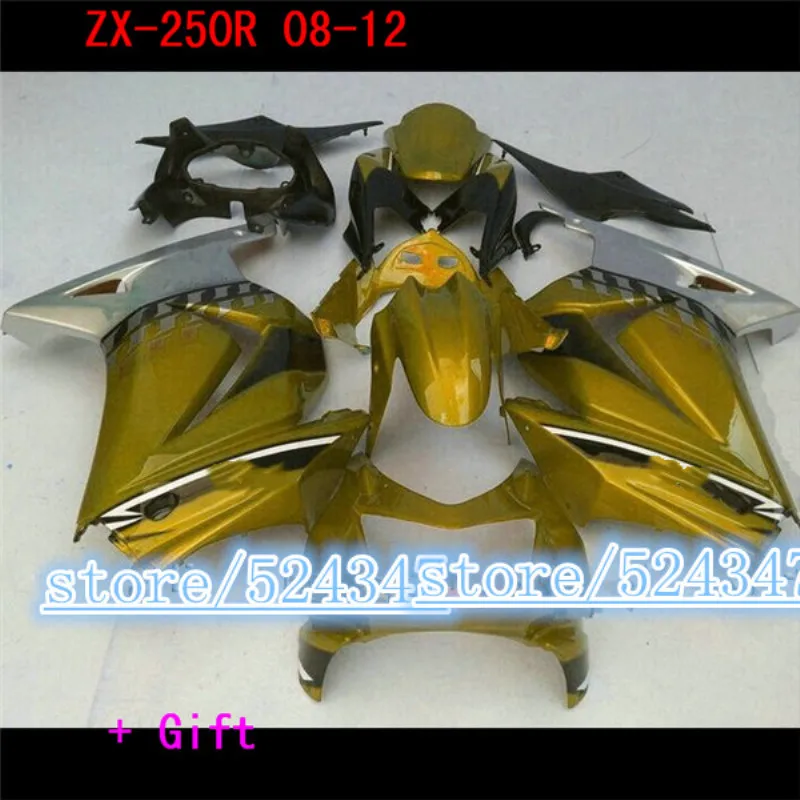 

Encargo del mercado de accesorios de para FOR Kawasaki Ninja 250 2008 2012 2014 08 09 10 14 ZX 250R yellow black