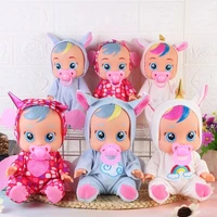 baby reborn doll 10inch electric weeping baby doll silicone unicorn doll magic tears weeping babies diy children interactive toy